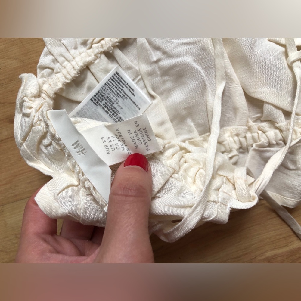H&M Linen White Ruffled Top - Picture 4 of 5